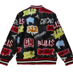 Apparel Mitchell & Ness Jackets & Outerwear-Slap Sticker Reversible Jacket Chicago Bulls