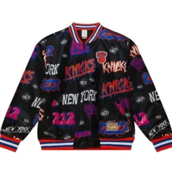 Apparel Mitchell & Ness Jackets & Outerwear-Slap Sticker Reversible Jacket New York Knicks