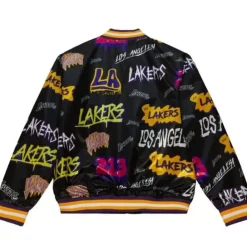 Apparel Mitchell & Ness Jackets & Outerwear-Slap Sticker Reversible Jacket Los Angeles Lakers