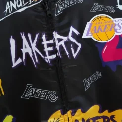 Apparel Mitchell & Ness Jackets & Outerwear-Slap Sticker Reversible Jacket Los Angeles Lakers