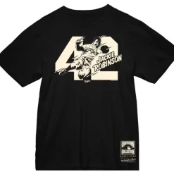 Apparel Mitchell & Ness T-Shirts & Tops-Sliding 42 Tee Los Angeles Dodgers Jackie Robinson