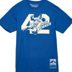 Apparel Mitchell & Ness T-Shirts & Tops-Sliding 42 Tee Los Angeles Dodgers Jackie Robinson