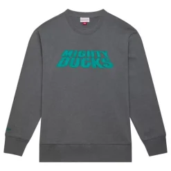 Apparel Mitchell & Ness Hoodies & Sweatshirts-Snow Washed Fleece Crew Anaheim Ducks