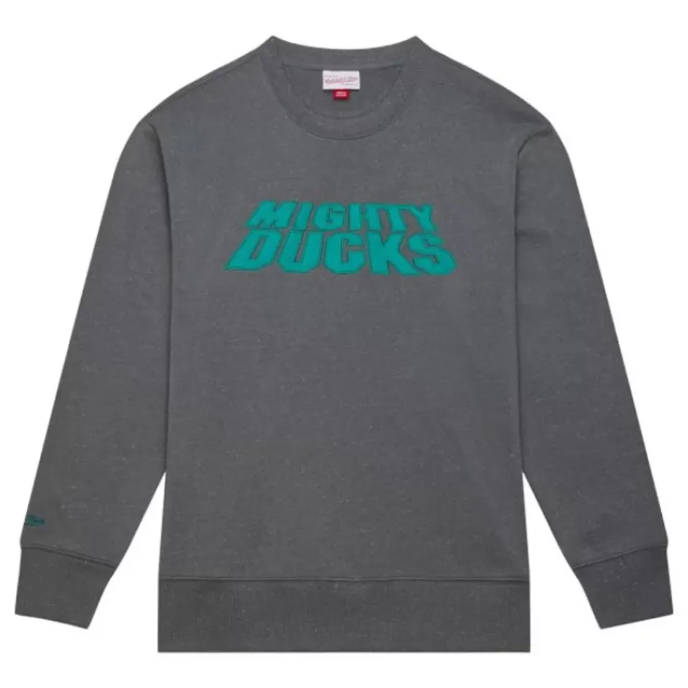 Apparel Mitchell & Ness Hoodies & Sweatshirts-Snow Washed Fleece Crew Anaheim Ducks