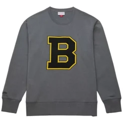 Apparel Mitchell & Ness Hoodies & Sweatshirts-Snow Washed Fleece Crew Boston Bruins