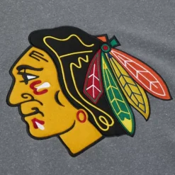 Apparel Mitchell & Ness Hoodies & Sweatshirts-Snow Washed Fleece Crew Current Logo Chicago Blackhawks