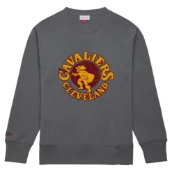 Apparel Mitchell & Ness Hoodies & Sweatshirts-Snow Washed Fleece Crew Cleveland Cavaliers