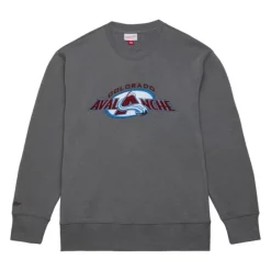Apparel Mitchell & Ness Hoodies & Sweatshirts-Snow Washed Fleece Crew Current Logo Colorado Avalanche