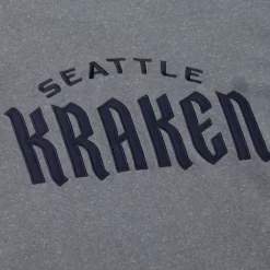 Apparel Mitchell & Ness Hoodies & Sweatshirts-Snow Washed Fleece Crew Current Logo Seattle Kraken