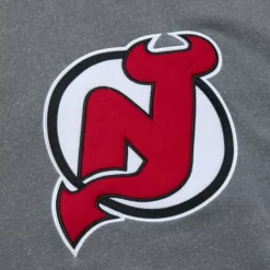 Apparel Mitchell & Ness Hoodies & Sweatshirts-Snow Washed Fleece Crew Current Logo New Jersey Devils