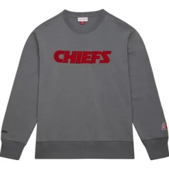 Apparel Mitchell & Ness Hoodies & Sweatshirts-Snow Washed Fleece Crew Kansas City Chiefs