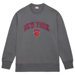 Apparel Mitchell & Ness Hoodies & Sweatshirts-Snow Washed Fleece Crew New York Knicks