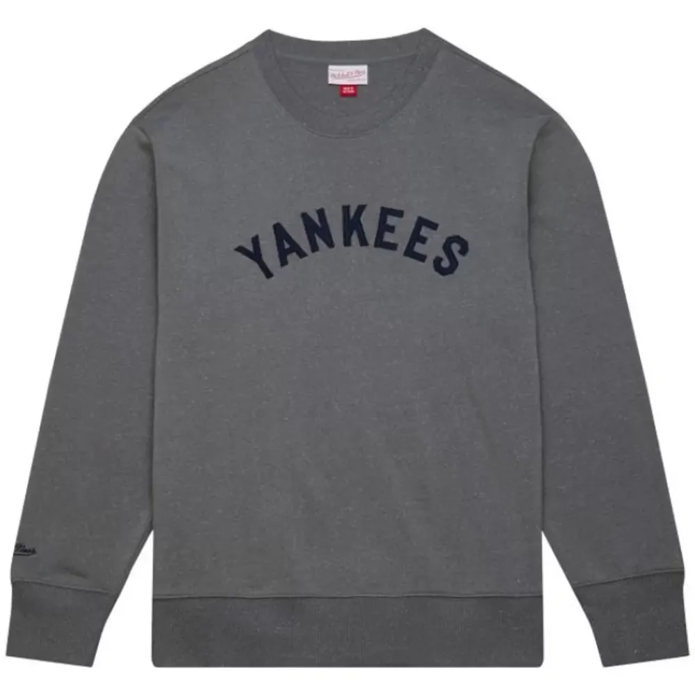 Apparel Mitchell & Ness Hoodies & Sweatshirts-Snow Washed Fleece Crew New York Yankees