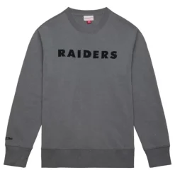 Apparel Mitchell & Ness Hoodies & Sweatshirts-Snow Washed Fleece Crew Oakland Raiders