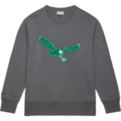 Apparel Mitchell & Ness Hoodies & Sweatshirts-Snow Washed Fleece Crew Philadelphia Eagles