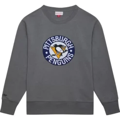 Apparel Mitchell & Ness Hoodies & Sweatshirts-Snow Washed Fleece Crew Pittsburgh Penguins