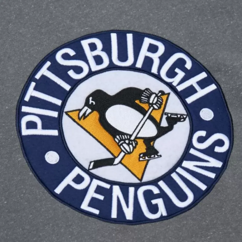 Apparel Mitchell & Ness Hoodies & Sweatshirts-Snow Washed Fleece Crew Pittsburgh Penguins