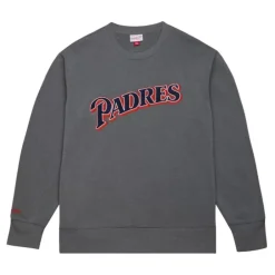 Apparel Mitchell & Ness Hoodies & Sweatshirts-Snow Washed Fleece Crew San Diego Padres