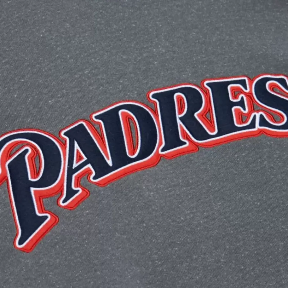 Apparel Mitchell & Ness Hoodies & Sweatshirts-Snow Washed Fleece Crew San Diego Padres