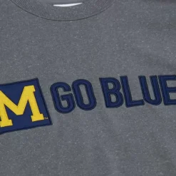 Apparel Mitchell & Ness Hoodies & Sweatshirts-Snow Washed Fleece Crew University Of Michigan