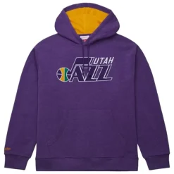 Apparel Mitchell & Ness Hoodies & Sweatshirts-Snow Washed Fleece Hoodie Utah Jazz