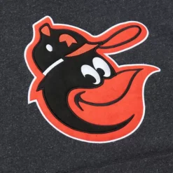 Apparel Mitchell & Ness Hoodies & Sweatshirts-Snow Washed Fleece Hoodie Vintage Logo Baltimore Orioles