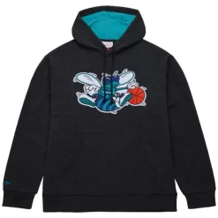 Apparel Mitchell & Ness Hoodies & Sweatshirts-Snow Washed Fleece Hoodie Charlotte Hornets