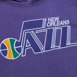 Apparel Mitchell & Ness Hoodies & Sweatshirts-Snow Washed Fleece Hoodie Vintage Logo New Orleans Jazz