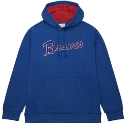 Apparel Mitchell & Ness Hoodies & Sweatshirts-Snow Washed Fleece Hoodie Atlanta Braves