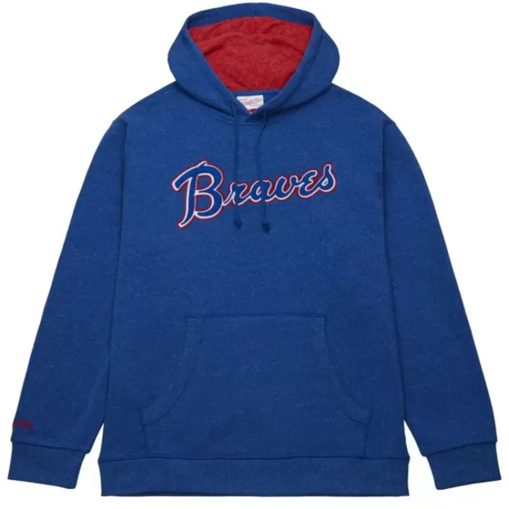 Apparel Mitchell & Ness Hoodies & Sweatshirts-Snow Washed Fleece Hoodie Atlanta Braves