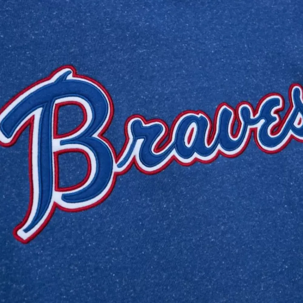 Apparel Mitchell & Ness Hoodies & Sweatshirts-Snow Washed Fleece Hoodie Atlanta Braves
