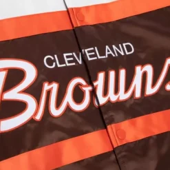 Apparel Mitchell & Ness Jackets & Outerwear-Special Script Heavyweight Satin Jacket Cleveland Browns