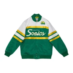 Apparel Mitchell & Ness Jackets & Outerwear-Special Script Heavyweight Satin Jacket Seattle Supersonics