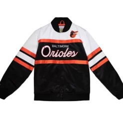 Apparel Mitchell & Ness Jackets & Outerwear-Special Script Heavyweight Satin Jacket Baltimore Orioles