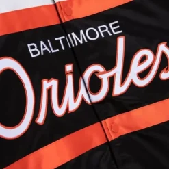 Apparel Mitchell & Ness Jackets & Outerwear-Special Script Heavyweight Satin Jacket Baltimore Orioles