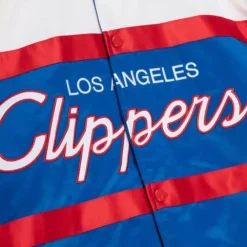 Apparel Mitchell & Ness Jackets & Outerwear-Special Script Heavyweight Satin Jacket Los Angeles Clippers
