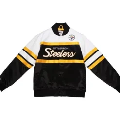 Apparel Mitchell & Ness Jackets & Outerwear-Special Script Heavyweight Satin Jacket Pittsburgh Steelers