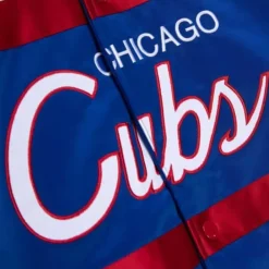 Apparel Mitchell & Ness Jackets & Outerwear-Special Script Heavyweight Satin Jacket Chicago Cubs