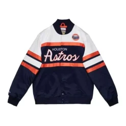 Apparel Mitchell & Ness Jackets & Outerwear-Special Script Heavyweight Satin Jacket Houston Astros