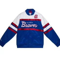 Apparel Mitchell & Ness Jackets & Outerwear-Special Script Heavyweight Satin Jacket Atlanta Braves