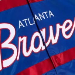 Apparel Mitchell & Ness Jackets & Outerwear-Special Script Heavyweight Satin Jacket Atlanta Braves