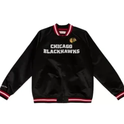 Apparel Mitchell & Ness Jackets & Outerwear-Special Script Light Weight Satin Jacket Chicago Blackhawks