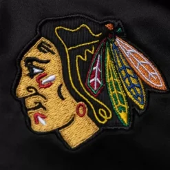 Apparel Mitchell & Ness Jackets & Outerwear-Special Script Light Weight Satin Jacket Chicago Blackhawks
