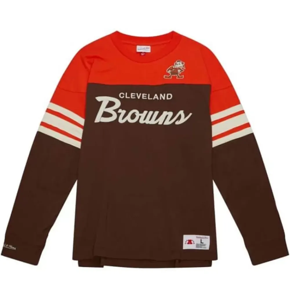 Apparel Mitchell & Ness T-Shirts & Tops-Special Script Long Sleeve Cleveland Browns