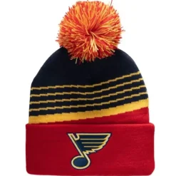 Headwear Mitchell & Ness -Stripe Pom Knit St. Louis Blues