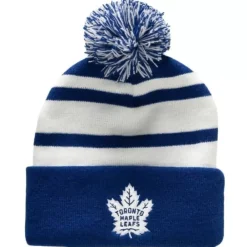 Headwear Mitchell & Ness -Stripe Pom Knit Toronto Maple Leafs