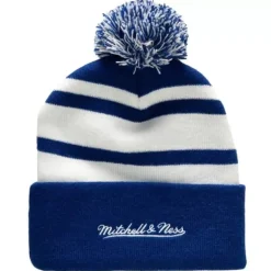 Headwear Mitchell & Ness -Stripe Pom Knit Toronto Maple Leafs