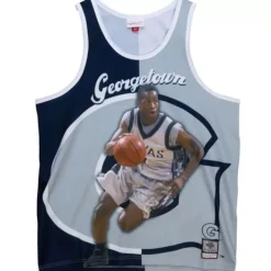 Apparel Mitchell & Ness T-Shirts & Tops-Sublimated Player Tank Georgetown University Allen Iverson