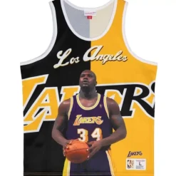 Apparel Mitchell & Ness T-Shirts & Tops-Sublimated Player Tank Los Angeles Lakers Shaquille O'Neal