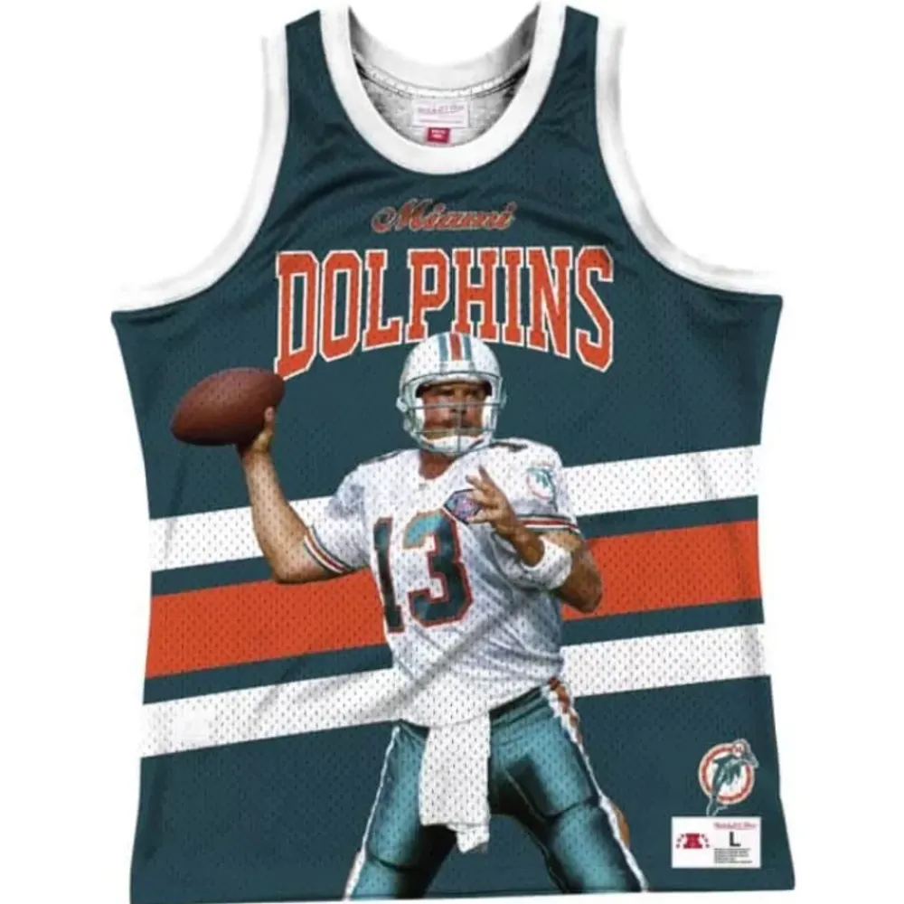 Apparel Mitchell & Ness T-Shirts & Tops-Sublimated Player Tank Miami Dolphins Dan Marino
